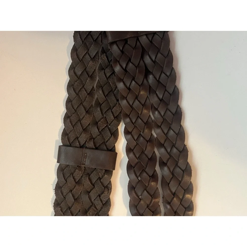 Vintage‎ Women's Brown Astor Double Braided Wide Leather Belt Germany XS Small